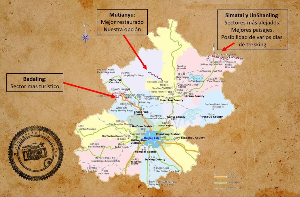 Muralla China Sectores de visita